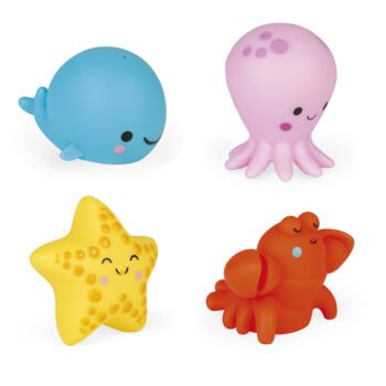 Espirra água animais marinhos para banho_03 Kit esponjinhas animais marinhos para banho